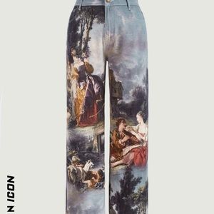 ****NEVER WORN**** plus graphic portrait jeans straight legs